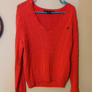 Ralph Lauren Women's V-Neck Sweater - Vibrant Orange